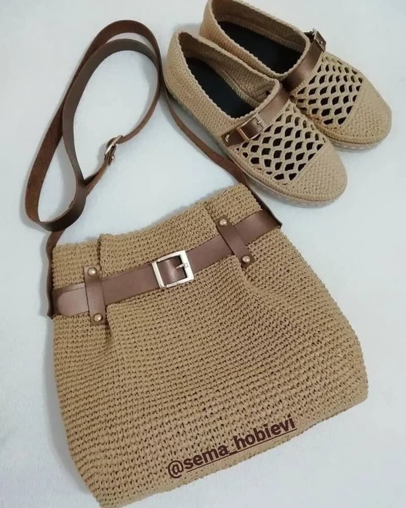 صورة شنطة كروشيه خيش - لوميرا